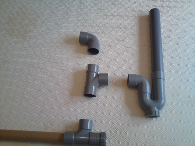 Installation evacuation evier et lave vaisselle