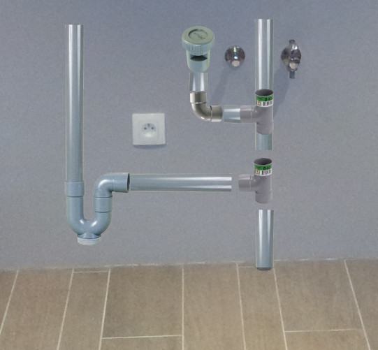 Siphon evier lave vaisselle