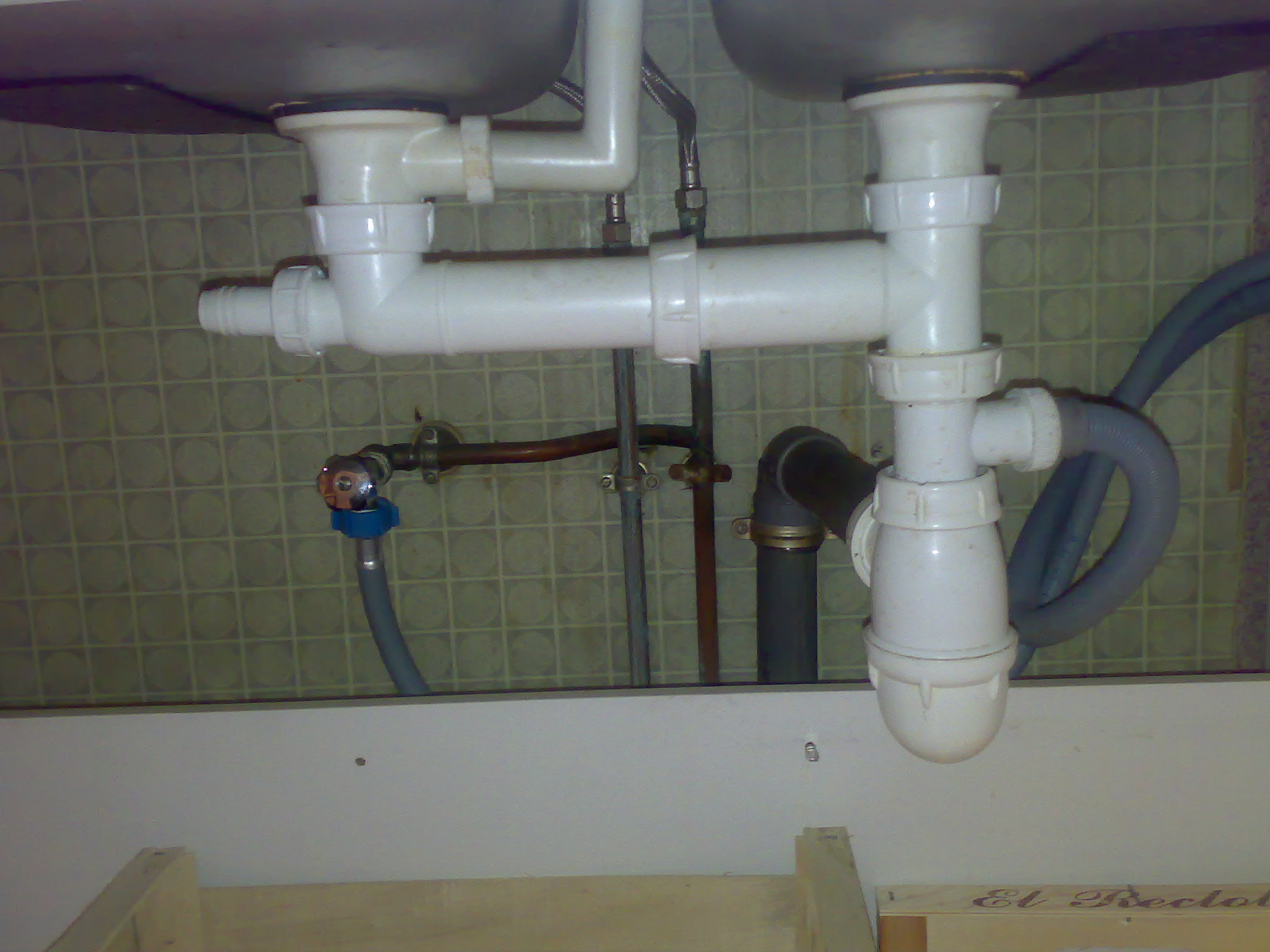Syphon evier avec evacuation lave vaisselle
