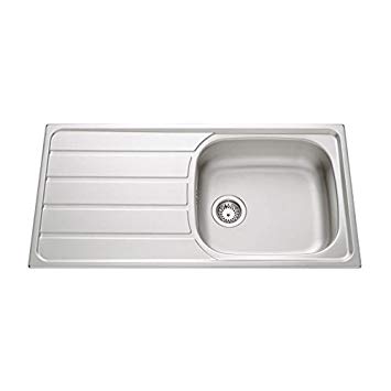 Evier inox 1 grand bac 1 égouttoir amaplus