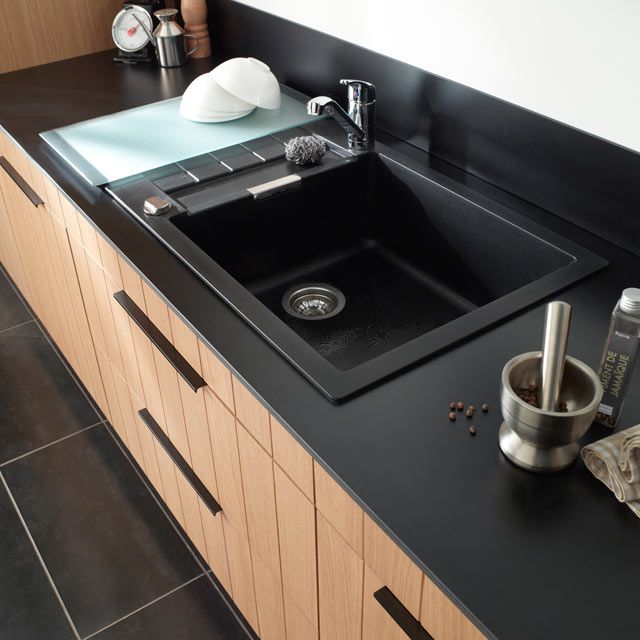 Evier granite noir