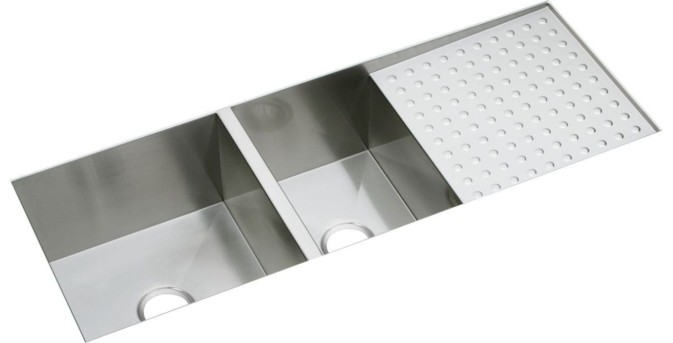 Evier inox 2 bacs egouttoir
