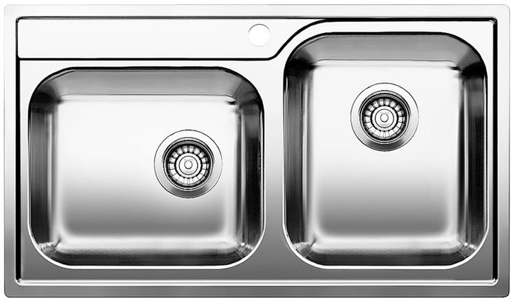 Evier deux bacs inox