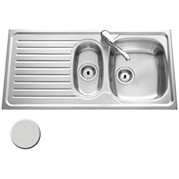 Evier inox nid d'abeille 1 bac et demi