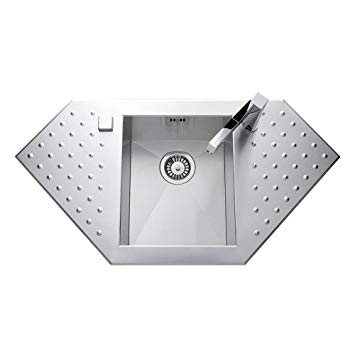 évier d'angle inox