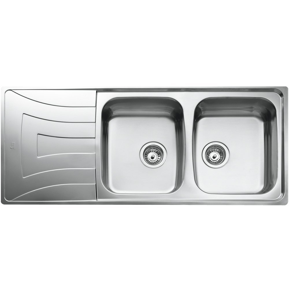 Evier inox 2 bacs encastrable