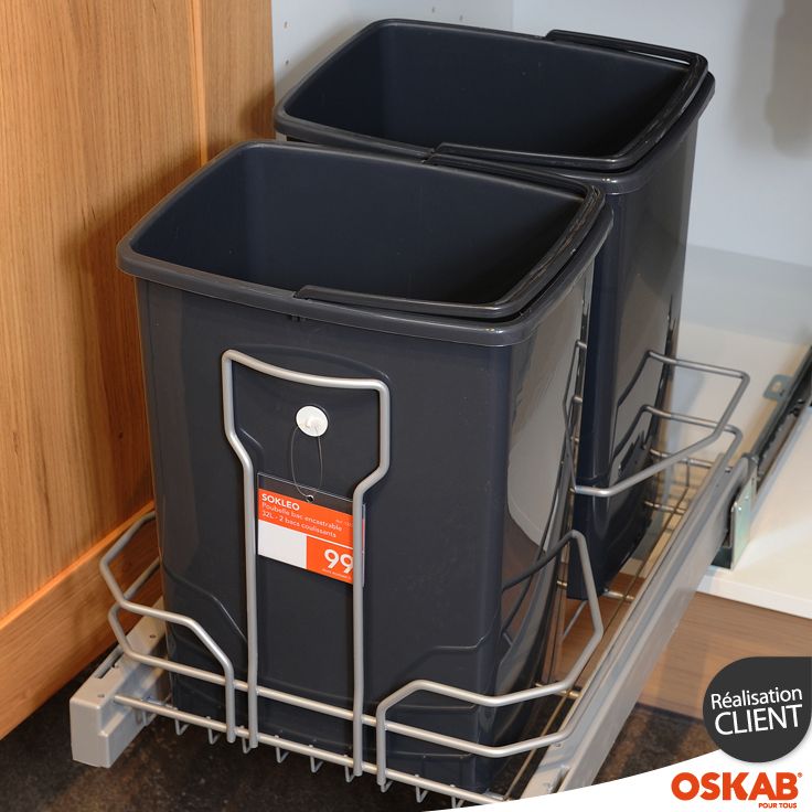 Poubelle de cuisine pour meuble sous evier