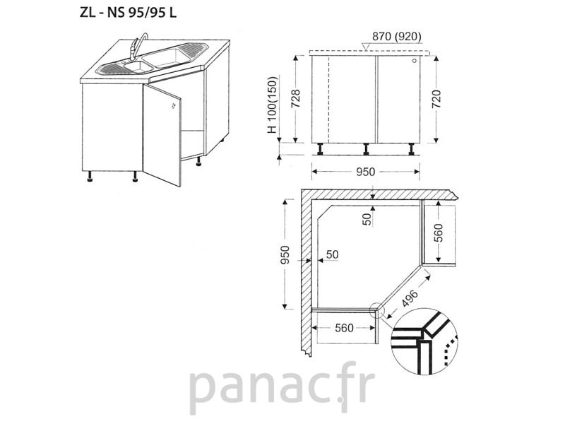 Meuble d angle evier