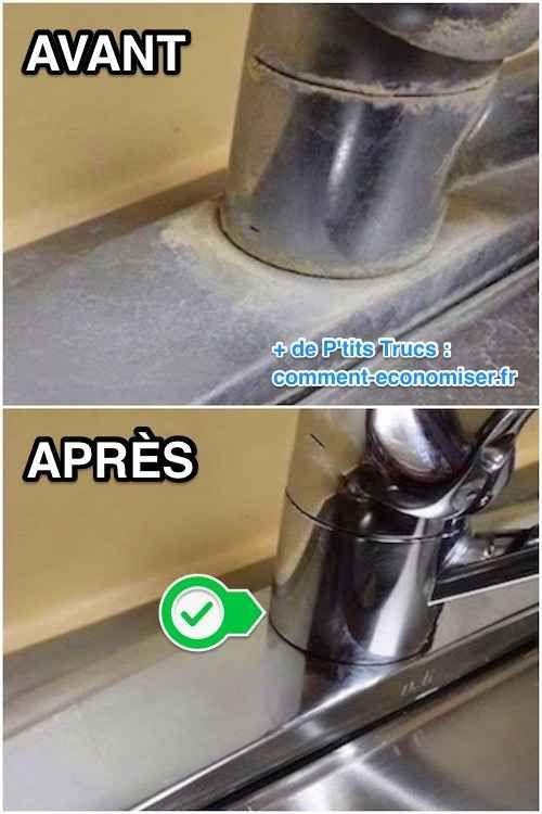 Calcaire sur evier inox