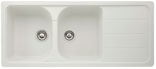 Evier blanc 2 bacs