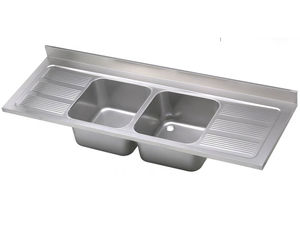 Evier double bac inox professionnel