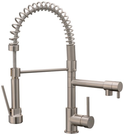 Mitigeur evier douchette inox brossé