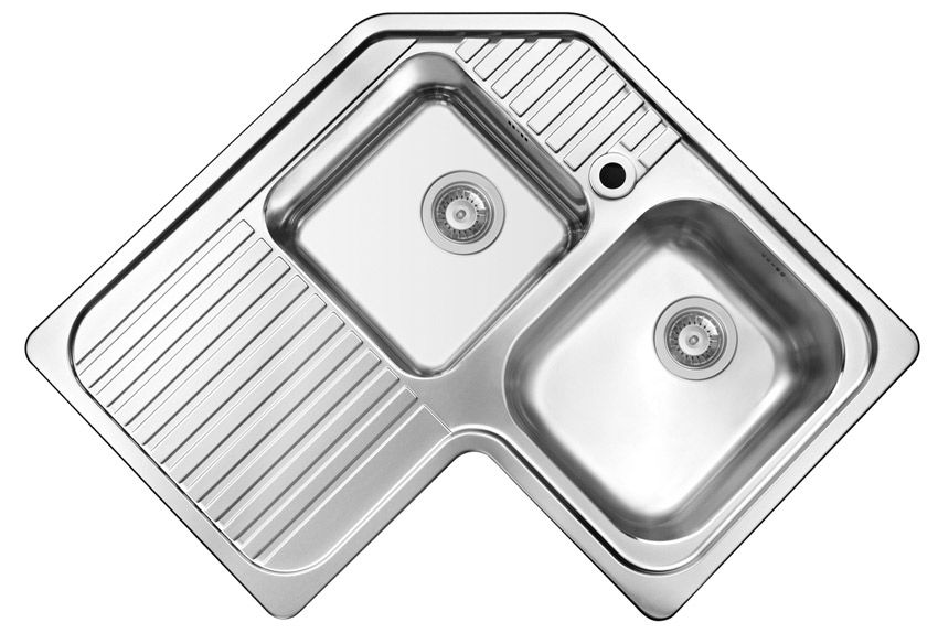 Evier inox d'angle