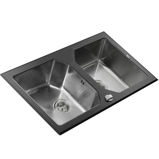 Evier inox 2 bacs teka