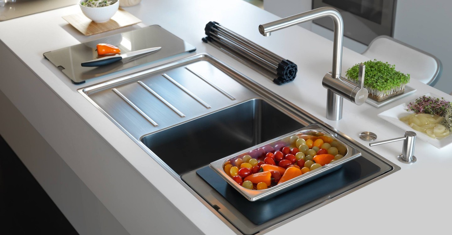 Evier cuisine inox brossé