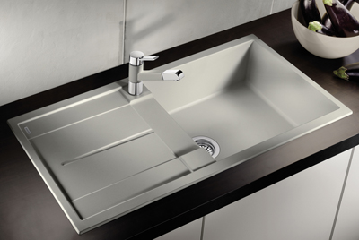 Evier inox nid d'abeille blanco