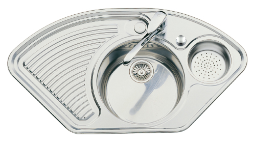 évier angle inox