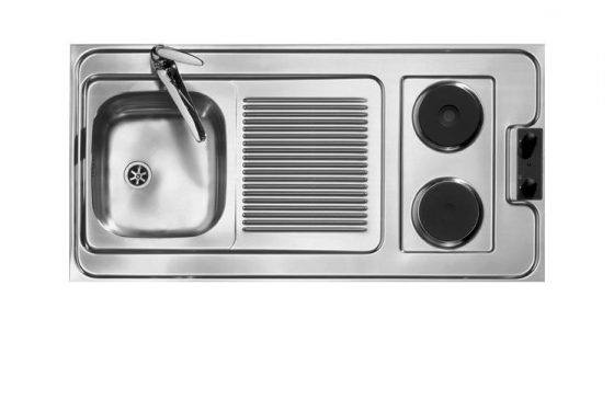 Evier inox plaques electriques