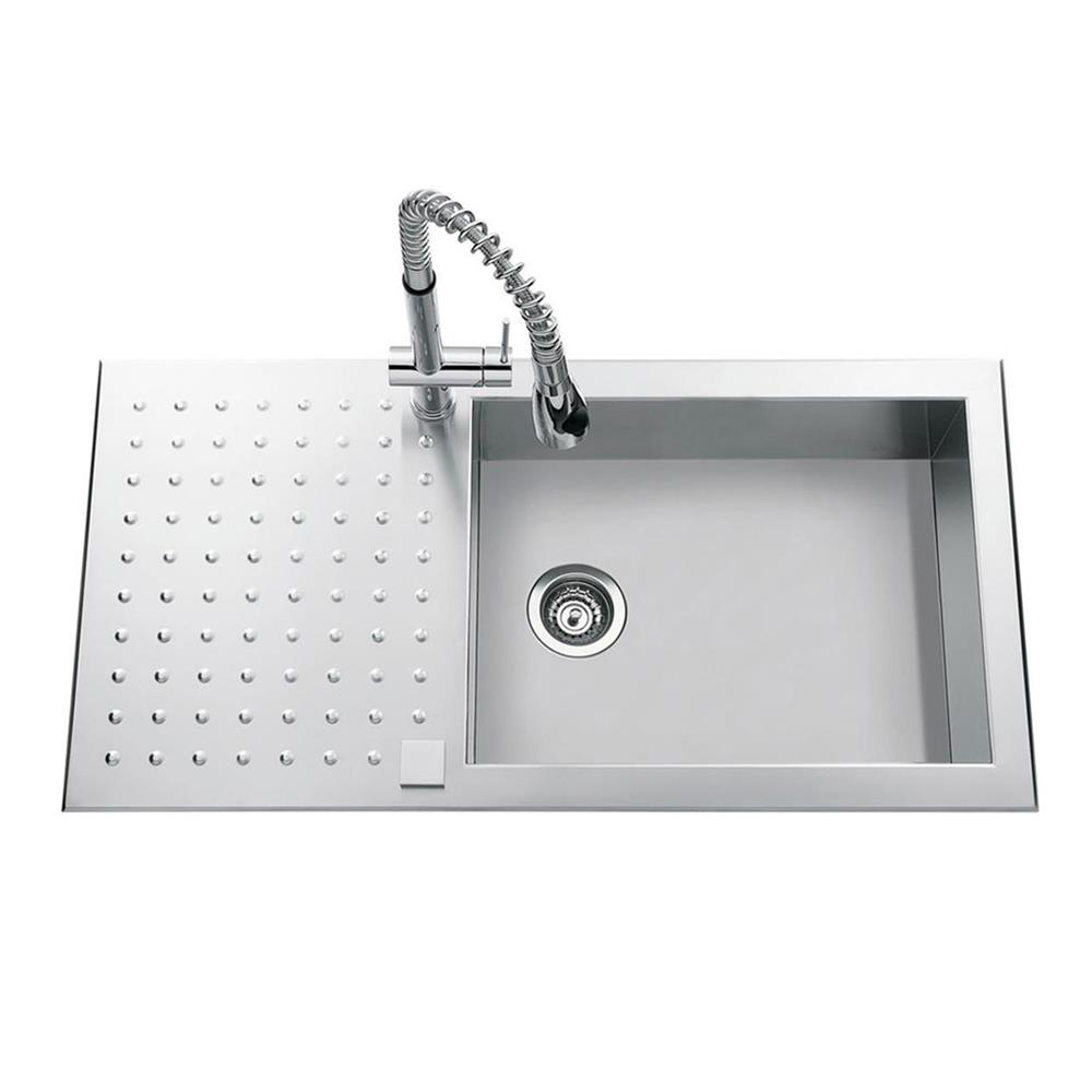 Evier inox 1 bac avec meuble