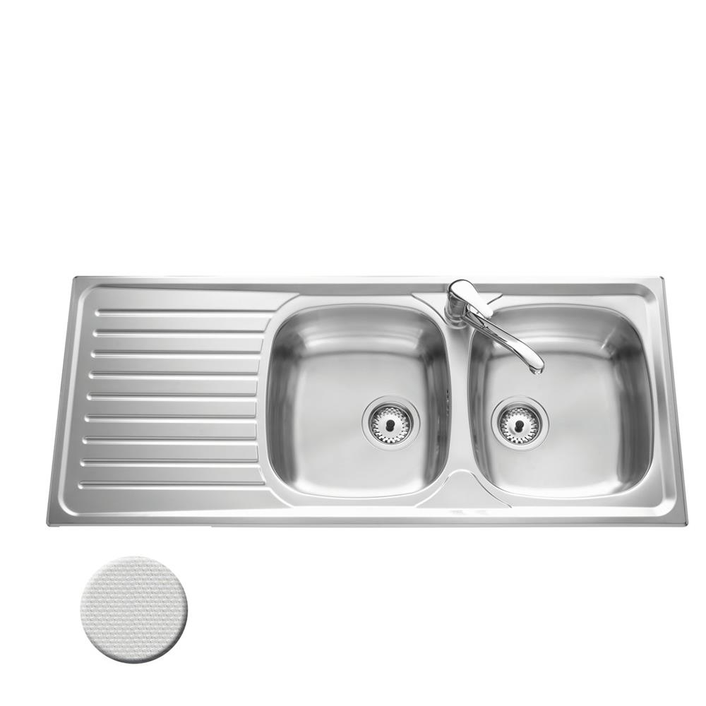 Evier inox nid d'abeille 2 bacs