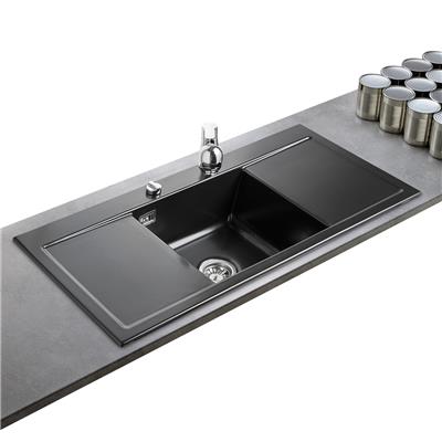 Evier inox 1 bac 2 egouttoirs