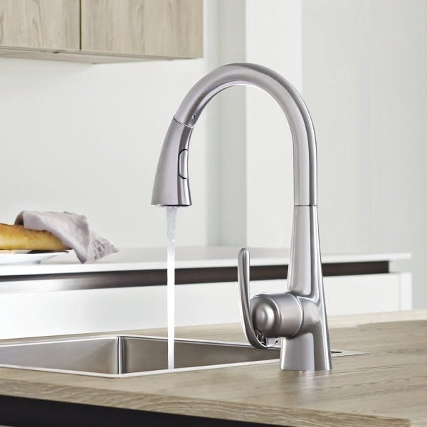 Evier inox avec mitigeur