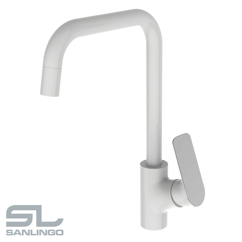 Mitigeur evier blanc