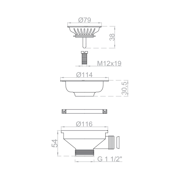 Diametre bonde evier inox