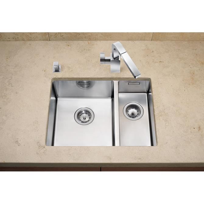 Evier inox a coller sous plan
