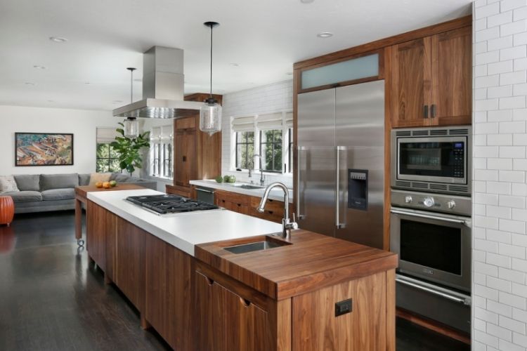 Evier inox cuisine rustique