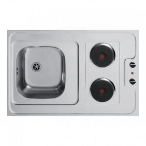 Evier inox avec plaques chauffante
