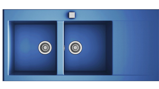 Evier bleu