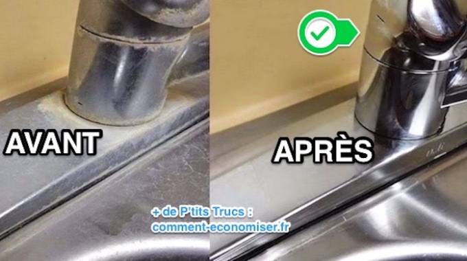 Enlever calcaire sur evier inox
