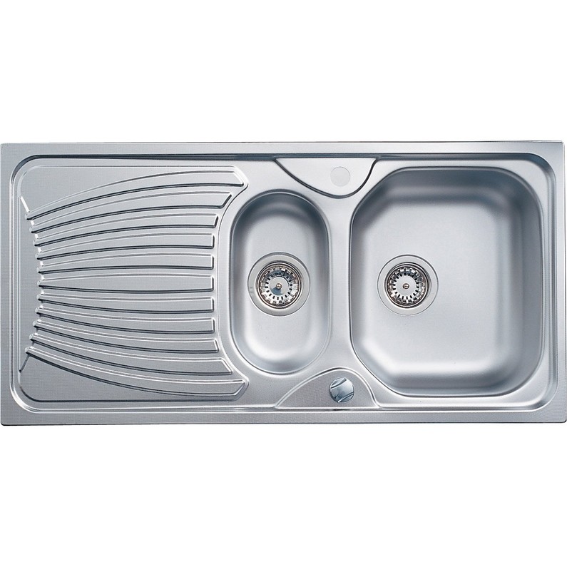 Evier 1 bac et demi inox anti rayures