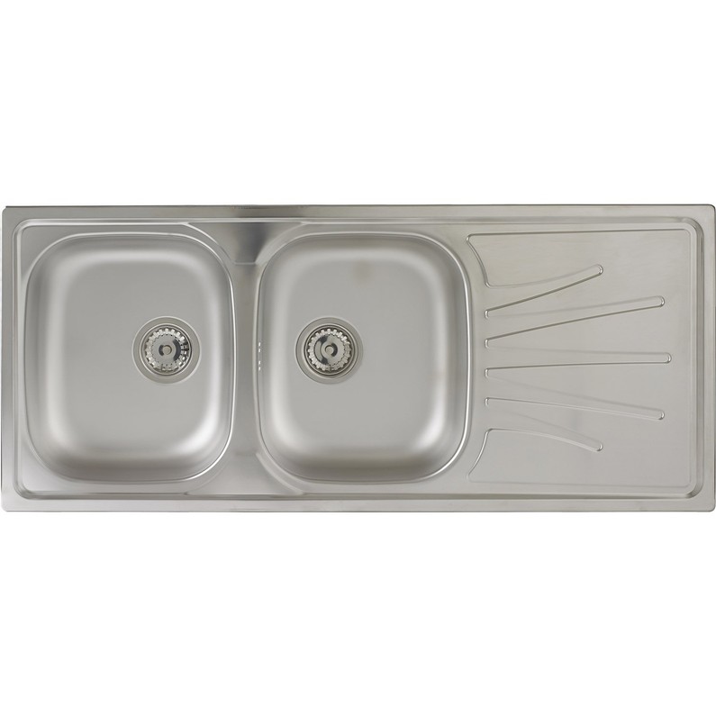 Evier inox 2 bacs anti rayure