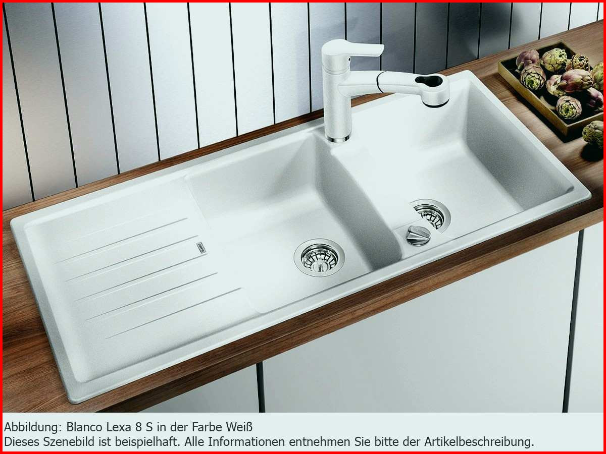 Evier inox 2 bacs blanco