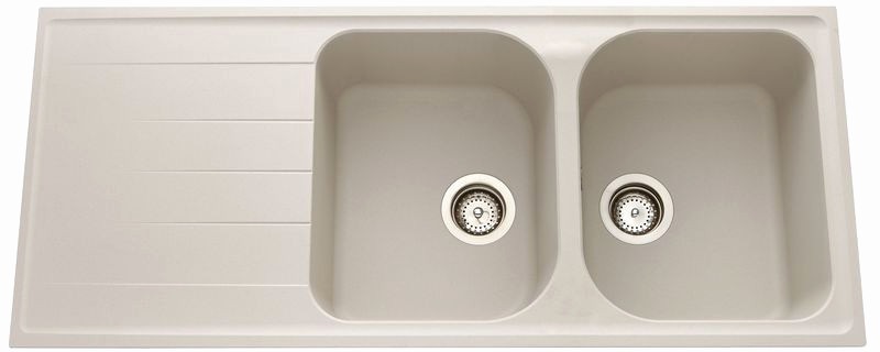 Evier de cuisine 2 bacs en resine
