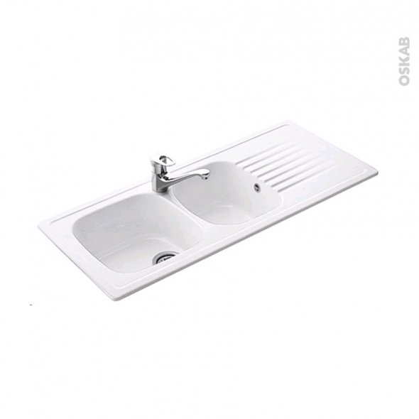 Evier ceramique 2 bacs villeroy