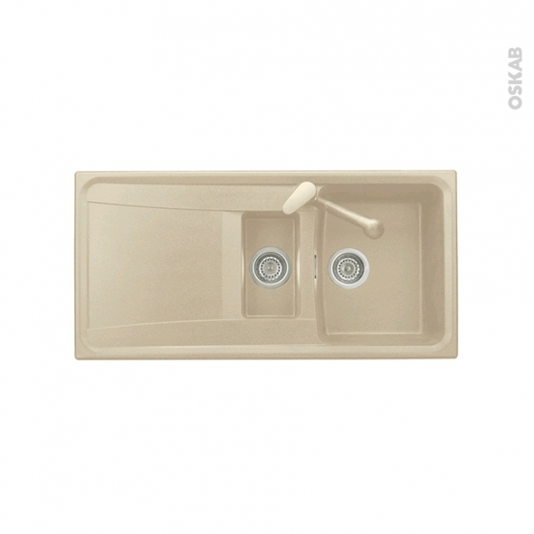 Evier beige 2 bacs