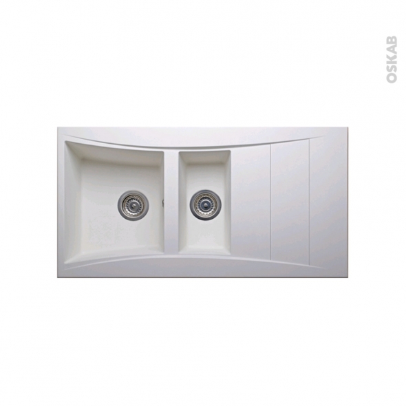 Evier resine blanc 1 bac