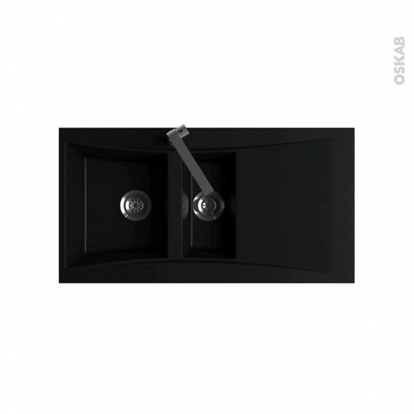 Evier cuisine resine noir