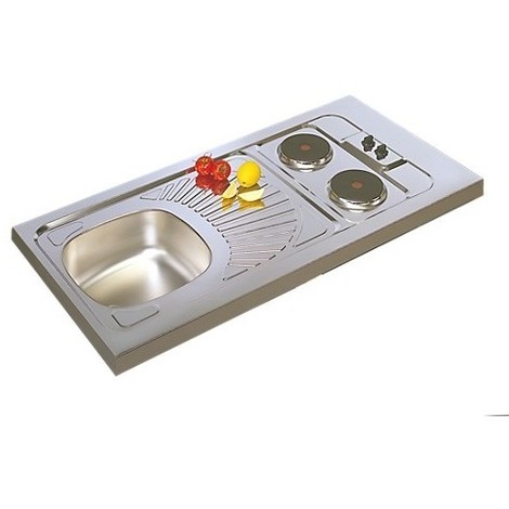Ensemble evier inox plaque de cuisson