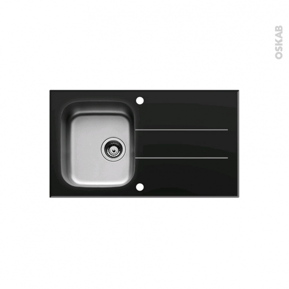 Evier noir et inox