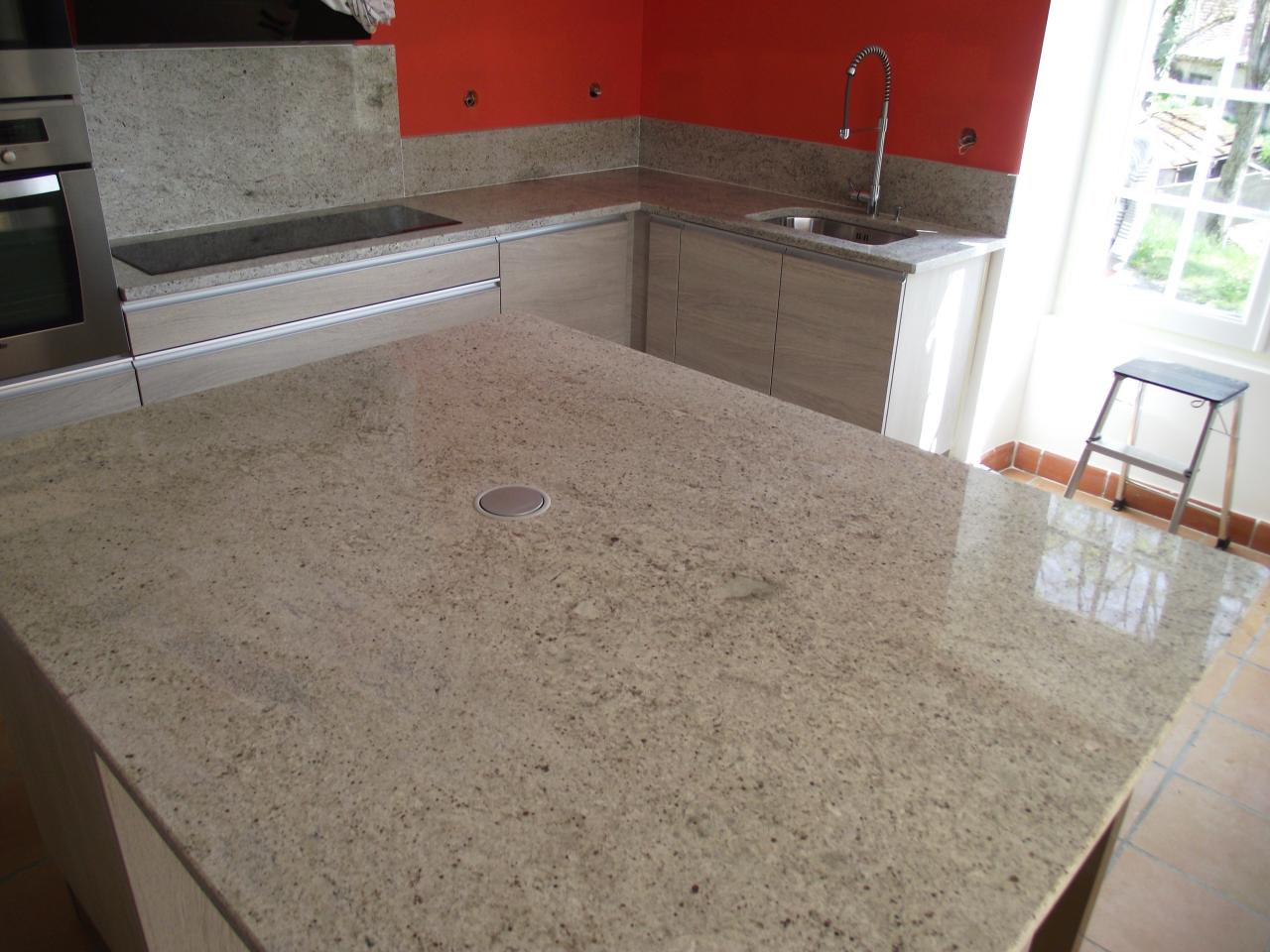 Evier cuisine granit blanc