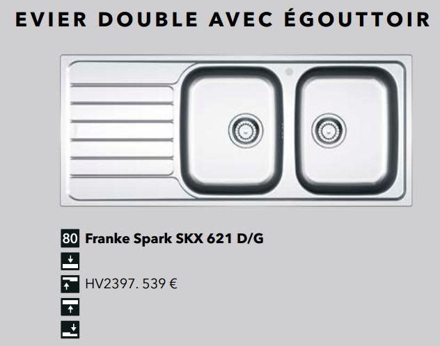 Evier franke zenith 621