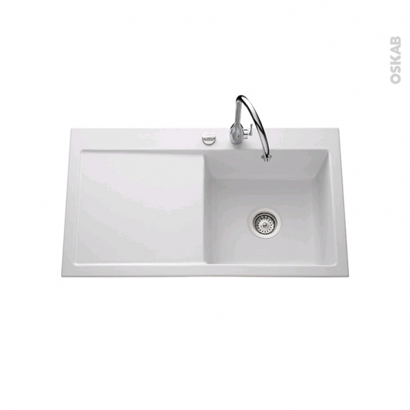 Evier ceramique blanc 1 bac