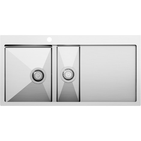 Evier inox avec égouttoir