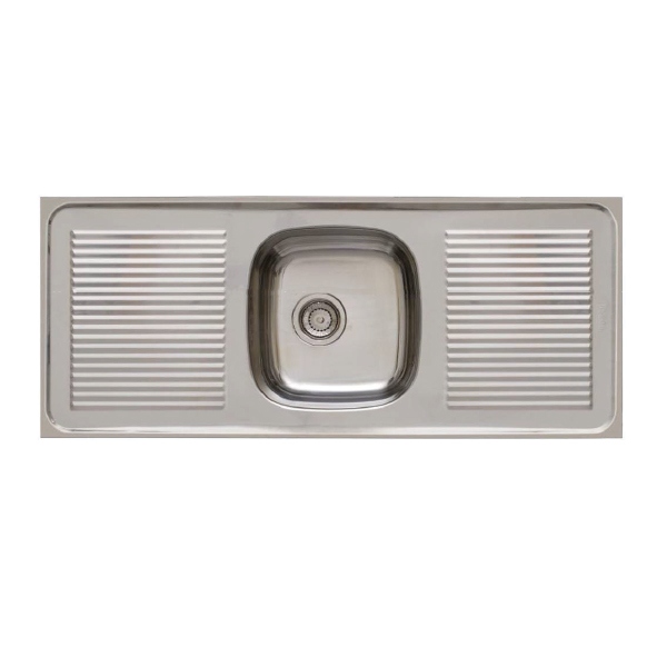 Evier 2 bacs 2 egouttoirs inox