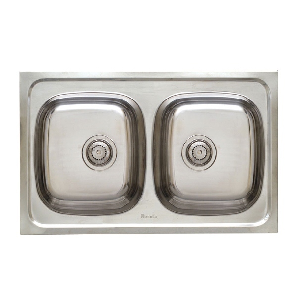 Evier inox 2 bacs 120 cm