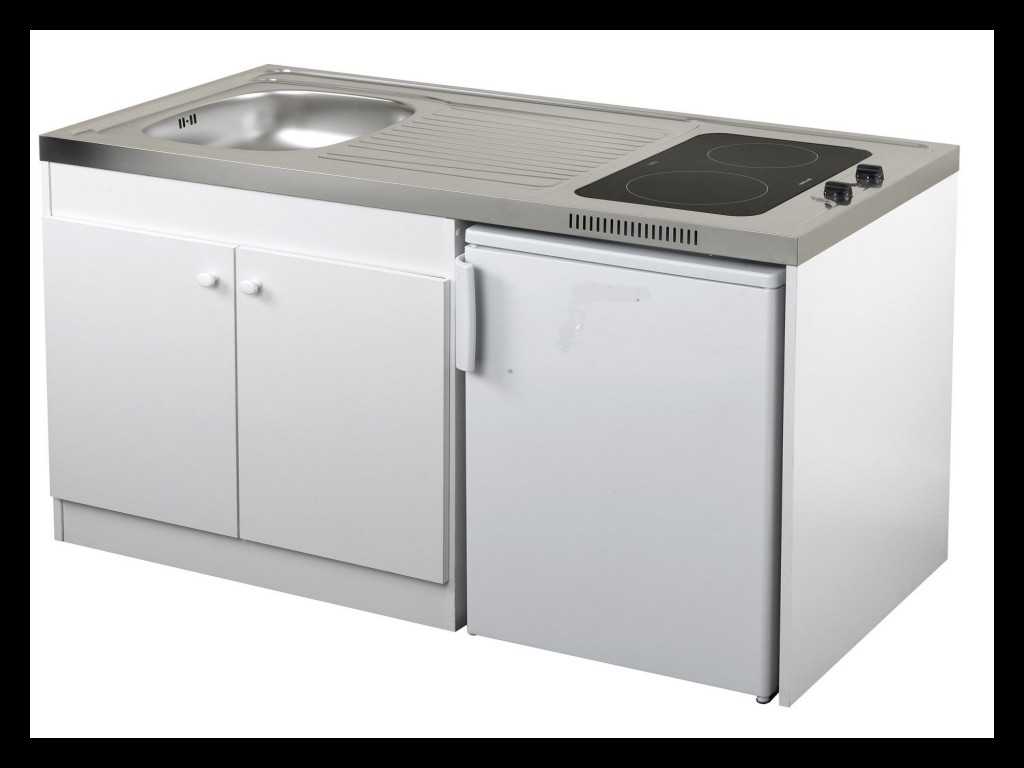 Evier inox avec plaques de cuisson